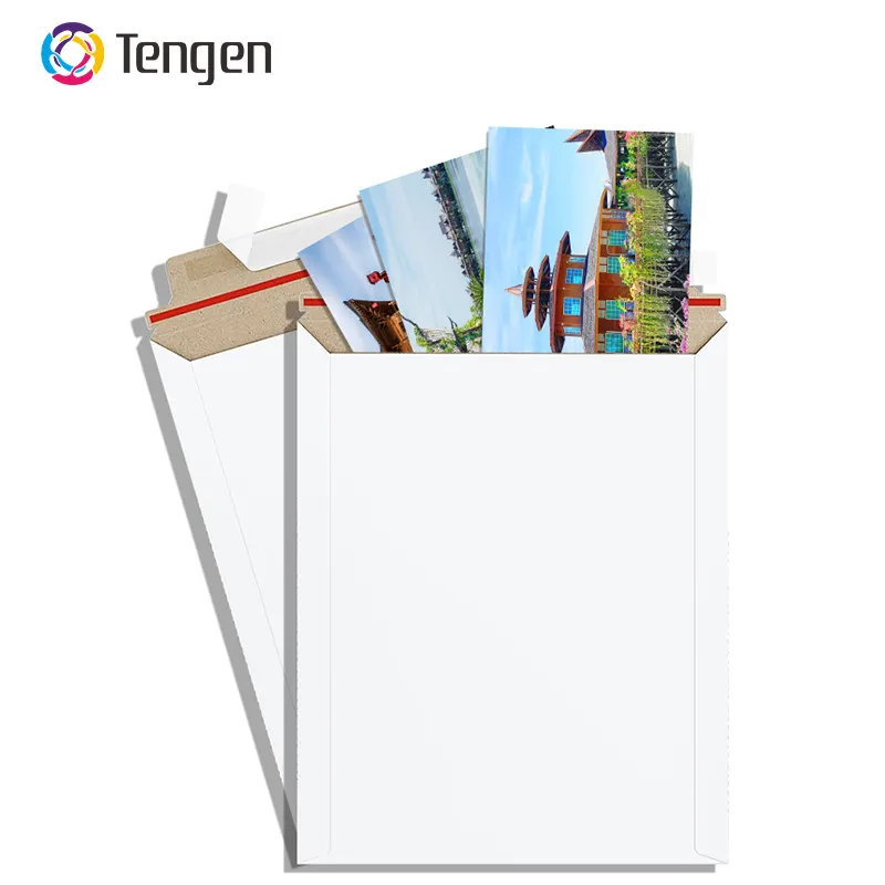 Tengen 6*8 인치 관례는 사진 문서를 위한 백색 엄밀한 마분지 우송자 튼튼한 선박 봉투를 인쇄했습니다
