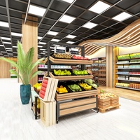 Étagères de supermarché super personnalisées à roulettes, peinture multicouche, pour magasin de fruits