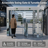 Torniquete de Acero Inoxidable de Alta Resistencia y Altura Completa con Interfaz Abierta para Control de Acceso de Terceros en Estaciones de Tránsito Ferroviario