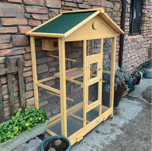 Nichoir pour oiseaux en bois massif d'extérieur, écologique, fermeture à bouton, forme carrée, style classique - Grands perroquets/calcots/merle-doux - Product Image 4