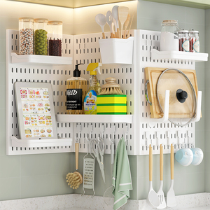 Organisateur mural LUYI <span class=keywords><strong>pour</strong></span> jeux de société, accessoires de rangement à crochets, panneau perforé mural noir, vente en gros - Product Image 3