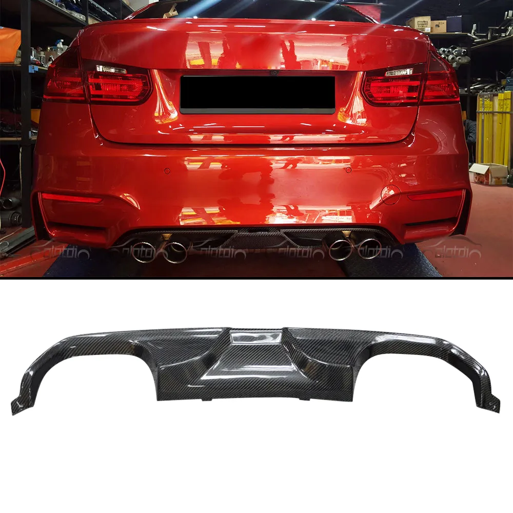 AK Style Carbon Fiber Rear Bumper Fins Car Back Spoiler Wing Lip Diffusers for BMW F80 F82 F83 M3 M4