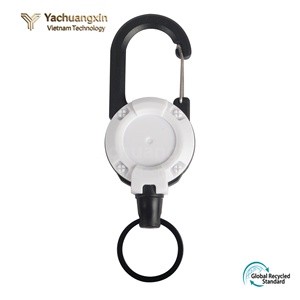 Porte-clés mousqueton rétractable avec câble métallique pour sac à dos, randonnée, camping, utilisation en extérieur, alliage d'aluminium, 1 pièce - Product Image 3