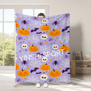 Yinshi 3000 + Thiết Kế Halloween Mèo Đen Bí Ngô Ánh Sáng In Chăn Mềm Lông Cừu Flannel Sofa Giường Ghế Ghế Ném Chăn - Product Image 4