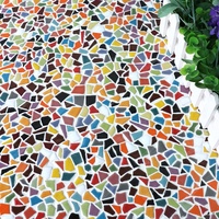 Prix d'usine Mini mosaïque en porcelaine de forme irrégulière en forme de bris de verre arc-en-ciel pour mur de salle de bain, douche, sol, crédence de cuisine
