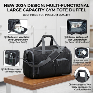 Sac de sport en toile à grande capacité, nouveau design, sac messager, sac de sport, meilleur prix - Product Image 3