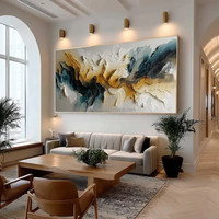 Peinture à l'huile abstraite texturée 3D peinte à la main, décoration murale pour salon, chambre à coucher, fond de canapé, avec cadre en plastique
