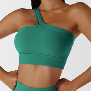 Sexy One Shoulder Sports Bra Bralette for <strong>Women</strong> Seamless <strong>Bandeau</strong> Removable Padded Summer Bra <strong>Top</strong> - Product Image 5