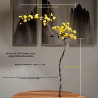 Bouquet de fleurs artificielles modernes sur pied, en soie, avec branches longues et séchées, fausses fleurs de prunier faites à la main