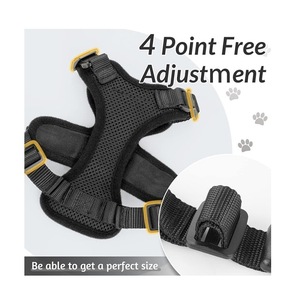 Arnés de Perro Acolchado de Nailon Ligero con Botones, Diseño de Chaleco, Sin Tirones, Reflectante, Personalizado, con Correa, Patrón Sólido - Product Image 5