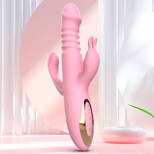 Venta caliente Estimulación retráctil Vibrador de silicona Estimulador de punto G Masturbación Juguetes sexuales Consolador vibrador impermeable - Product Image 2
