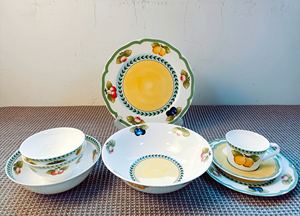 Services de vaisselle en céramique modernes, luxueux, durables et écologiques, blancs, en stock : assiettes, bols, tasses, soucoupes, compatibles four, micro-ondes et lave-vaisselle - Product Image 2
