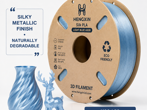 Filamento para Impresora 3D Hengxin Silk PLA 1.75mm 1kg, Azul Claro Metálico Sedoso, Resina Pura Biodegradable para Bambu Lab Anycubic - Product Image 1