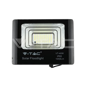 V-TAC VT-40W 40W riflettore alimentato a batteria luce bianca calda COB pannello solare telecomando IP67 per il paesaggio stadio ETL - Product Image 2