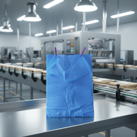 Sac en plastique bleu et rouge HDPE à ouverture facile pour utilisation manuelle ou emballage automatique par machine