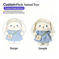 Peluche personnalisée en forme de lapin avec foulard floral amovible et robe, jouet doux et moelleux pour cadeau, souvenir, acheteurs en gros