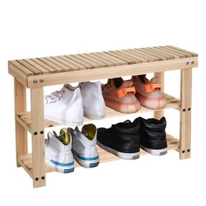 Panca Portascarpe in Legno con 3 Ripiani 71x26x45 Cm, Organizzatore Salvaspazio - Product Image 1