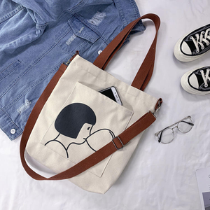 High Quality Women's <b>Canvas</b> Handbag Custom Printed Logo New Style Large <b>Cross</b> <b>Body</b> Tote Cute Pockets Viet Nam Designed <b>Bag</b> - Product Image 4