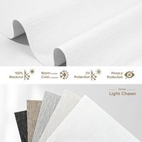 Stores occultants à commande facile, entièrement noirs, en polyester, avec rideaux à enroulement manuels intégrés, tissu filtrant la lumière, noir horizontal