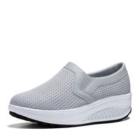 Chaussures de sport respirantes en maille pour femmes, printemps et été, semelle épaisse, grande taille