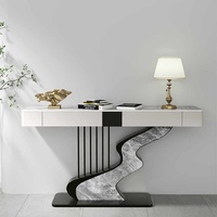 Console murale moderne et minimaliste en ardoise, design semi-circulaire, pour hall d'entrée, avec installation et démontage facilités