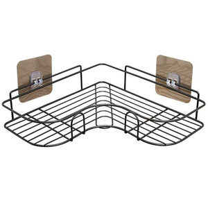 Panier de rangement suspendu mural à un seul niveau en acier inoxydable, sans perçage, pour salle de bain, douche, cuisine - Product Image 1