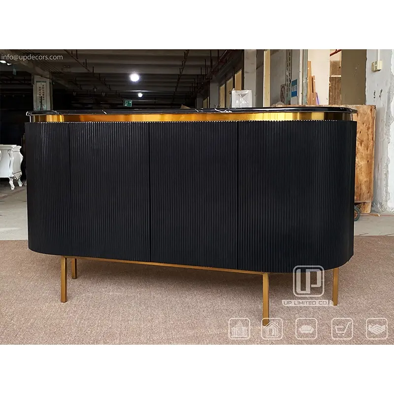 Design esclusivo di lusso full home personalizza set di mobili sala da pranzo credenza moderna mobile laterale nero