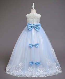 Vestidos largos de encaje de flores para niñas, de color marfil multicolor, blanco de diseñador, para dama de honor, púrpura, para boda, gran oferta, 2022 - Product Image 5