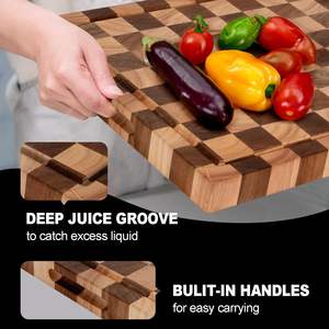 Tabla de cortar de madera de Acacia Premium Large Eco-Stylish Tabla de cortar de grano final sostenible para uso en la cocina - Product Image 3