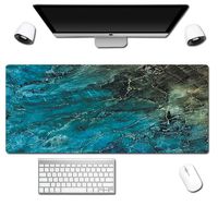 Tapis de souris et de bureau rectangulaire en caoutchouc à motif marbré style anime, taille personnalisée, en stock