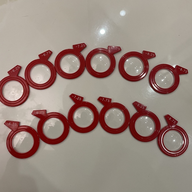 Special Lens Power -6.25 -6.75 -7.25 -7.75 -8.25 -8.75 Plastic Rim Trial Set Optician Ophthalmic Optometry Mineral Lenses