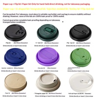 Couvre-tasses à café recyclables 80mm 90mm en plastique PS jetables, couvercles plats anti-fuite pour tasses à café en papier pour boissons