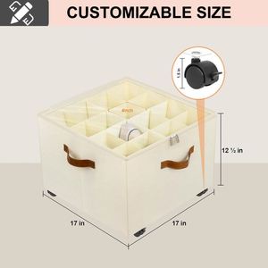 Caja de Almacenamiento de Zapatos Plegable con Ruedas, Tapa Transparente, 12 Compartimentos, Organizador de Zapatos de Tela que Ahorra Espacio para Armario - Product Image 2