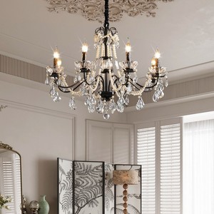 Iluminación elegante, candelabro de vela de cristal negro Vintage clásico francés, comedor Retro de lujo - Product Image 2