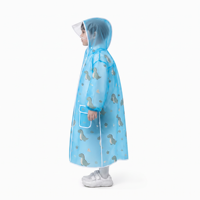 Imperméable pour enfants en EVA, motif dessin animé mignon (dinosaure, requin, chat), avec capuche semi-transparente, pour garçons et filles, pour le camping et les sorties