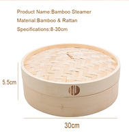 Cuiseur vapeur en bambou naturel de 30 cm, grande capacité, écologique, pour fruits de mer et riz, idéal pour la cuisine - Vente chaude
