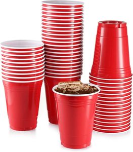 16oz Disposable PP <b>Plastic</b> <b>Cup</b> Red Party Beverage <b>Cup</b> OEM ODM Custom Logo Private Label - Product Image 2