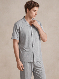 Vente Flash : Pyjama Homme en Fibre de Bambou Bio, Vêtement de Nuit en Coton Doux, Viscose de Bambou, Tenue Décontractée Ample - Product Image 3