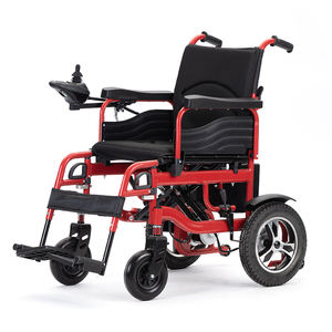Scooter eléctrico rojo 2025 para discapacitados, empuje manual y Pedal, silla de ruedas portátil plegable, Material de acero con freno de mano - Product Image 2