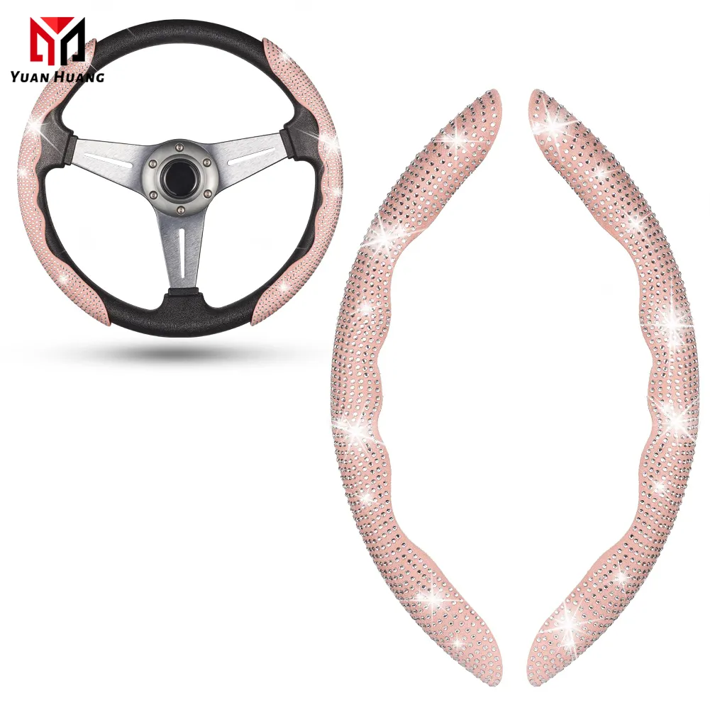 2023 Diamond Rhinestones Crystal Car Steering Wheel Cover PU Leather Auto Accessories Dropshipping