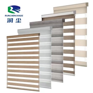 Tùy Chỉnh Thực hiện Trắng Duo Con Lăn Kem Chống Nắng Dệt Ngựa Vằn Sheer Nhà Cửa Sổ Mù Vải Hàn Quốc Blackout Dệt May Chất Liệu Cho Người Mù - Product Image 1