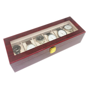 Boîte à <span class=keywords><strong>montre</strong></span> de poche rectangulaire en bois de luxe personnalisée avec gravure, emballage cadeau réutilisable à 6 emplacements pour hommes, OEM/ODM disponible - Product Image 4