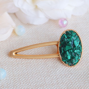 Grosir klip rambut kristal kualitas tinggi klip rambut Oval kristal alami Amethyst klip rambut Quartz mawar - Product Image 5