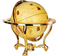 Support en laiton pour globe terrestre sphérique de bureau, design saphir unique, 23x23x24cm, style classique de luxe pour la décoration de la maison et du bureau