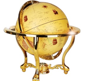 Soporte de Metal de Latón para Globo Terráqueo Esférico de Escritorio, Diseño Único de Zafiro, 23x23x24cm, Estilo Clásico de Lujo para Decoración del Hogar u Oficina - Product Image 4