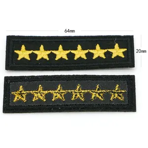 Cheap Price High Quality Customer Star Logo Design Square Embroidery Patches/ Machine Woven Small Patches for Hats Bags Pants