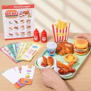 Ensembles de nourriture en bois pour enfants : hamburgers, frites, poulet frit, jeux de rôle, accessoires de cuisine - Product Image 5