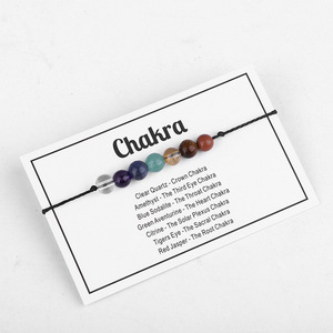 Bracelet ajustable en perles <span class=keywords><strong>de</strong></span> pierre naturelle, fait main, tendance, avec cristaux Chakra, pour <span class=keywords><strong>yoga</strong></span> et méditation, pour femme - Product Image 1
