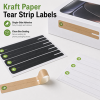 Autocollants d'étanchéité personnalisés pour boîtes d'emballage de téléphones, étiquettes à bande déchirable en papier kraft, autocollants acryliques sensibles à la pression à une face