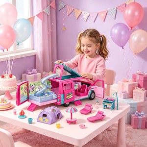 2026 New Toys Products Pretend Play Set for Girls Colorful <strong>Camper</strong> <strong>Van</strong> RV Furniture Accessories DIY Outdoor <strong>Doll</strong> Toy - Product Image 6